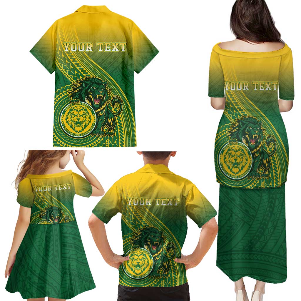 Personalized Leone High School Family Matching Puletasi and Hawaiian Shirt Leone Lion LT05 - Polynesian Pride