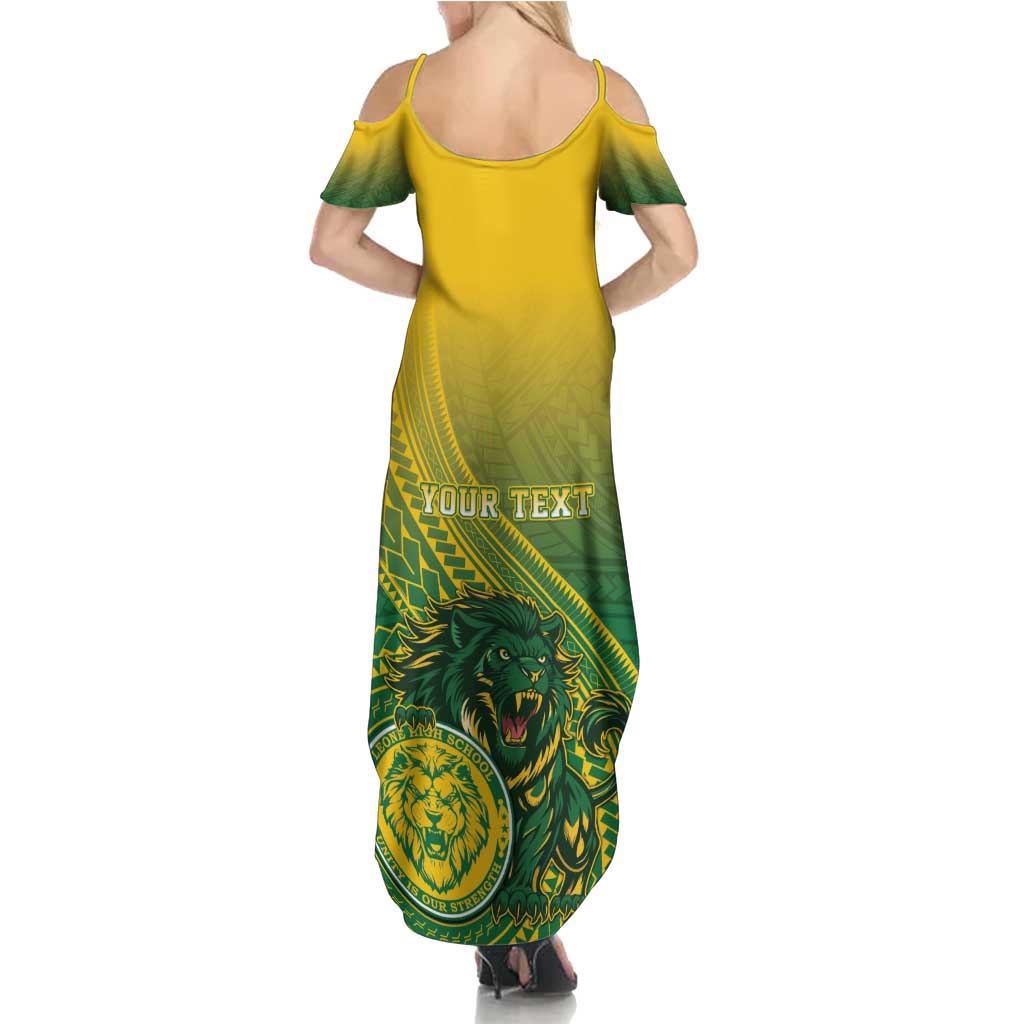 Personalized Leone High School Family Matching Summer Maxi Dress and Hawaiian Shirt Leone Lion LT05 - Polynesian Pride