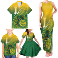 Personalized Leone High School Family Matching Tank Maxi Dress and Hawaiian Shirt Leone Lion LT05 - Polynesian Pride