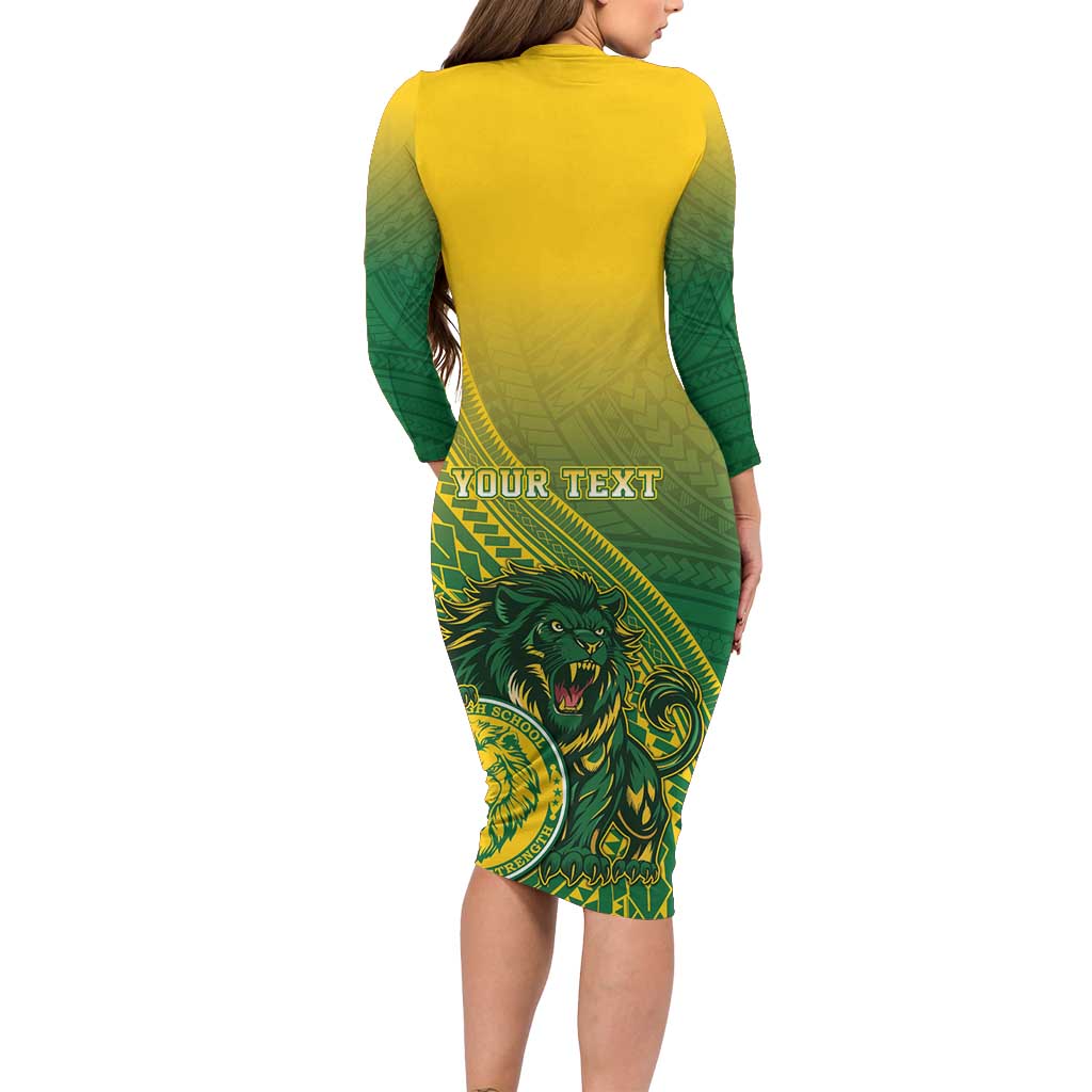 Personalized Leone High School Long Sleeve Bodycon Dress Leone Lion