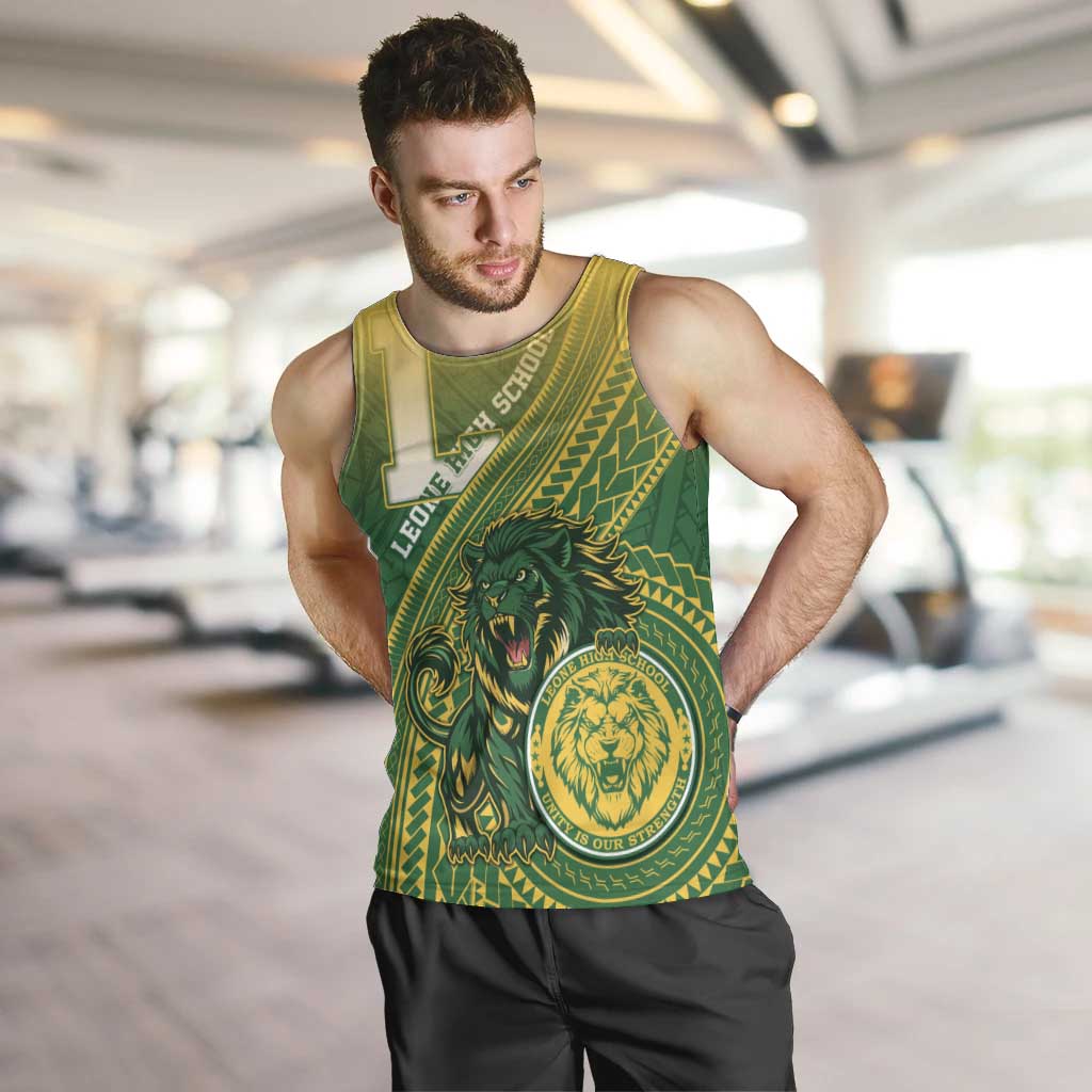 Personalized Leone High School Men Tank Top Leone Lion LT05 Green - Polynesian Pride