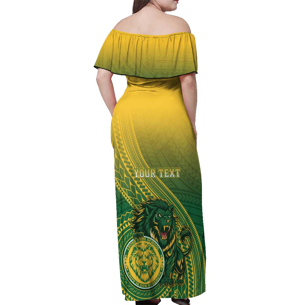Personalized Leone High School Off Shoulder Maxi Dress Leone Lion LT05 - Polynesian Pride