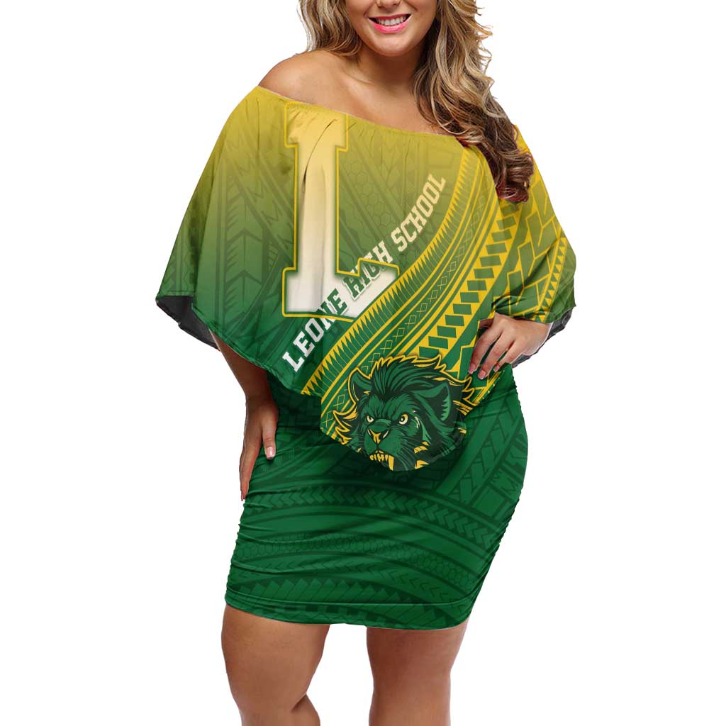 Personalized Leone High School Off Shoulder Short Dress Leone Lion