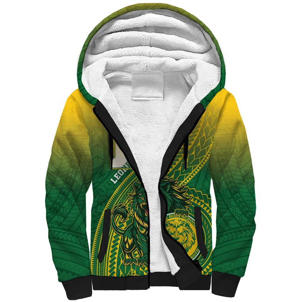 Personalized Leone High School Sherpa Hoodie Leone Lion LT05 Unisex Green - Polynesian Pride