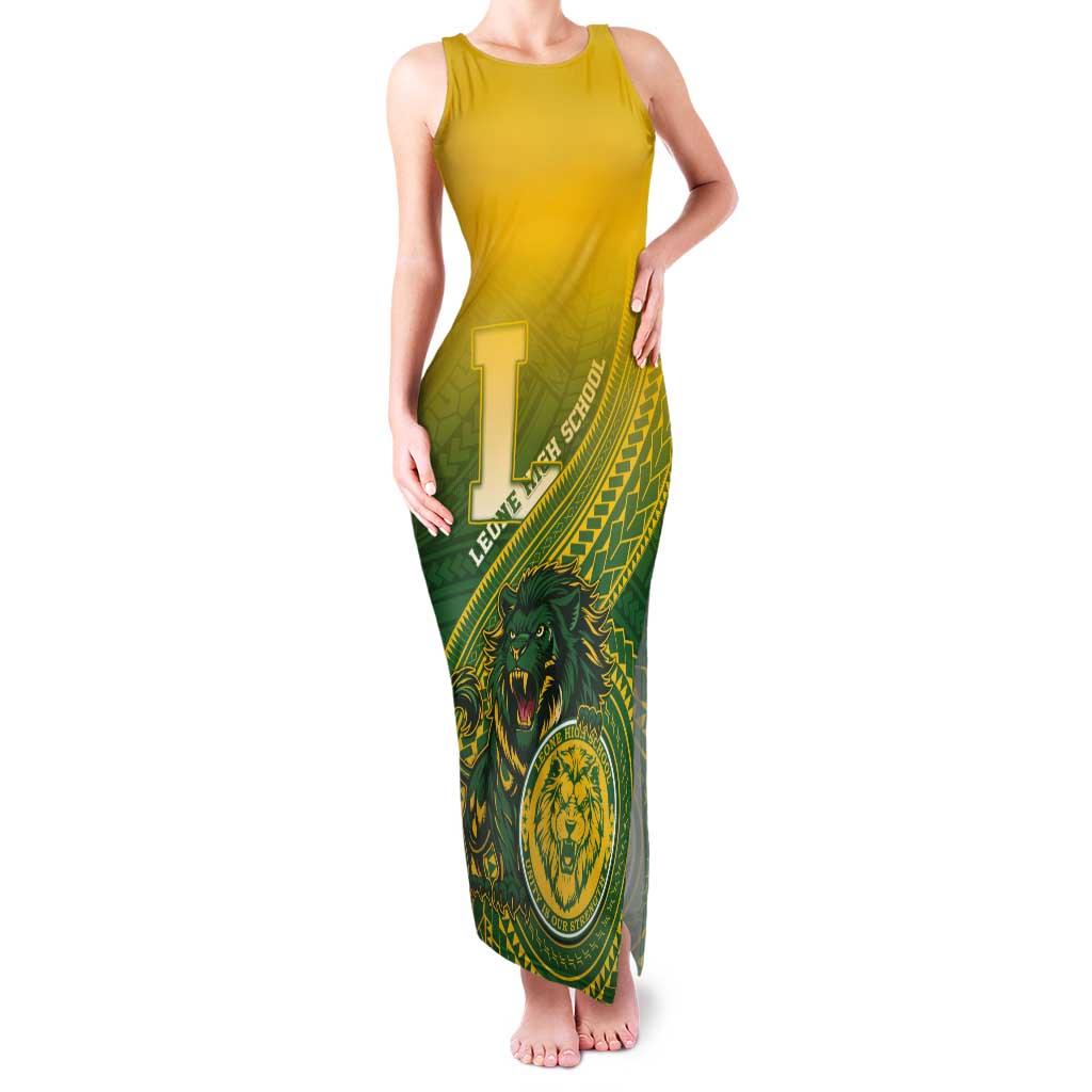 Personalized Leone High School Tank Maxi Dress Leone Lion LT05 Women Green - Polynesian Pride