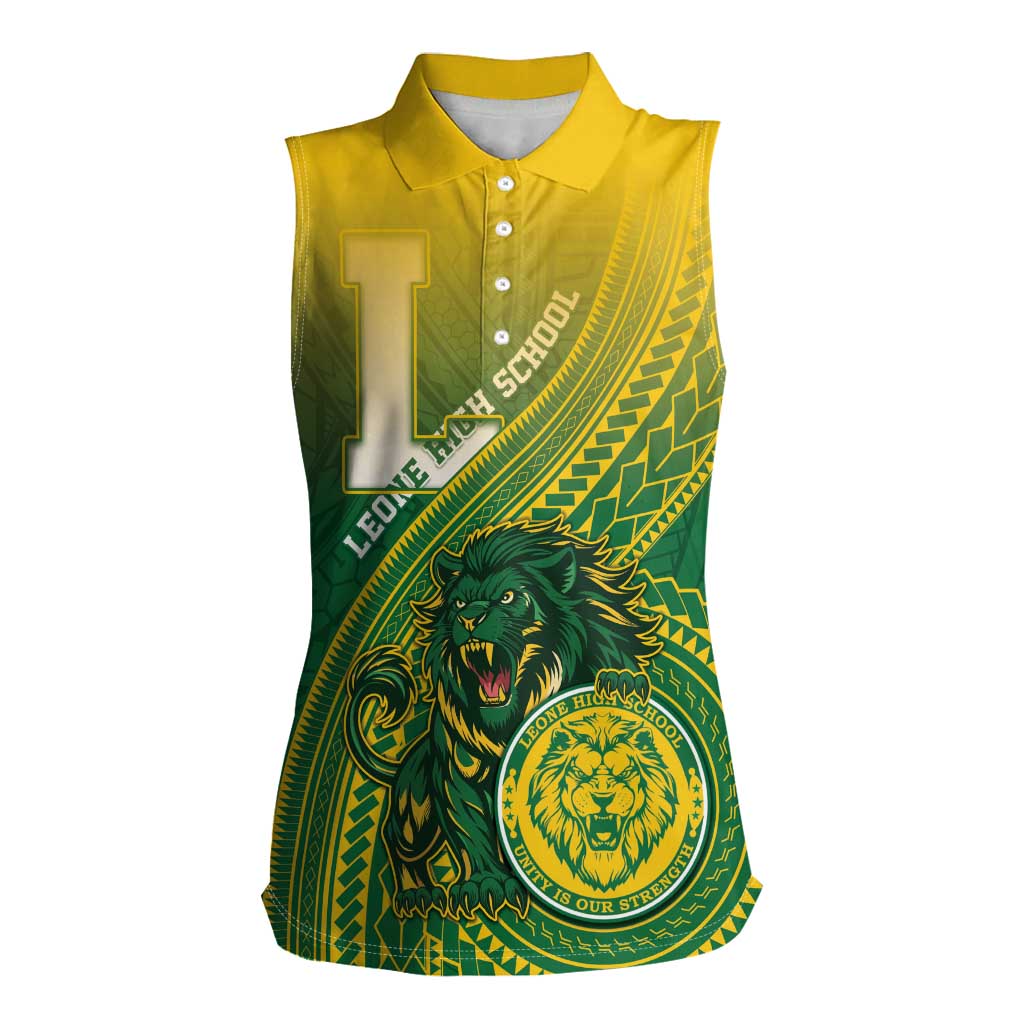 Personalized Leone High School Women Sleeveless Polo Shirt Leone Lion
