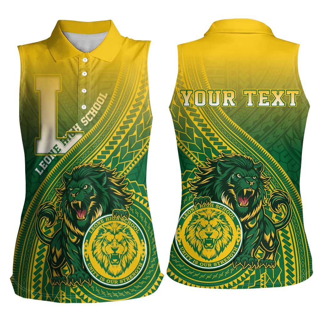 Personalized Leone High School Women Sleeveless Polo Shirt Leone Lion