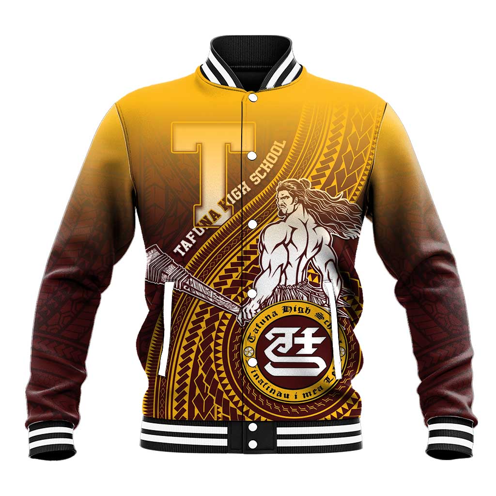 Personalized Tafuna High School Baseball Jacket Polynesian Warrior