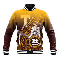 Personalized Tafuna High School Baseball Jacket Polynesian Warrior LT05 Unisex Maroon - Polynesian Pride