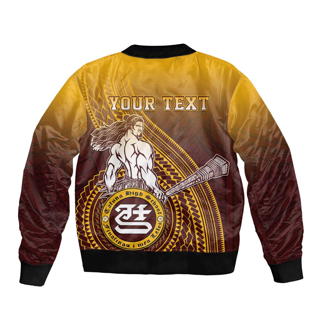 Personalized Tafuna High School Bomber Jacket Polynesian Warrior
