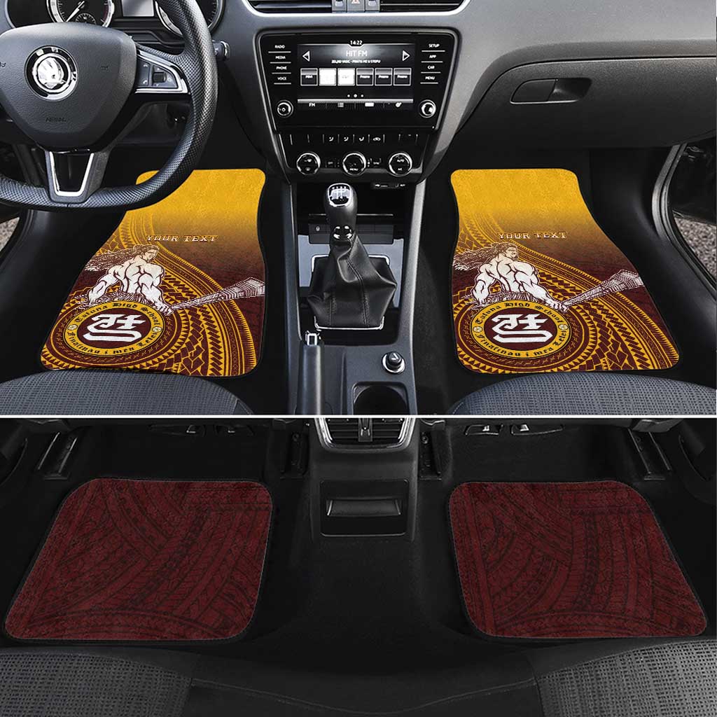 Tafuna High School Car Mats Polynesian Warrior LT05 Set 4pcs Maroon - Polynesian Pride