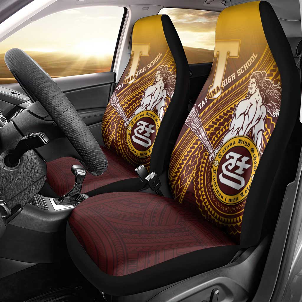 Tafuna High School Car Seat Cover Polynesian Warrior
