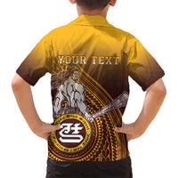 Personalized Tafuna High School Family Matching Summer Maxi Dress and Hawaiian Shirt Polynesian Warrior