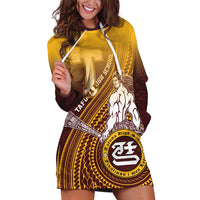 Personalized Tafuna High School Hoodie Dress Polynesian Warrior LT05 Maroon - Polynesian Pride