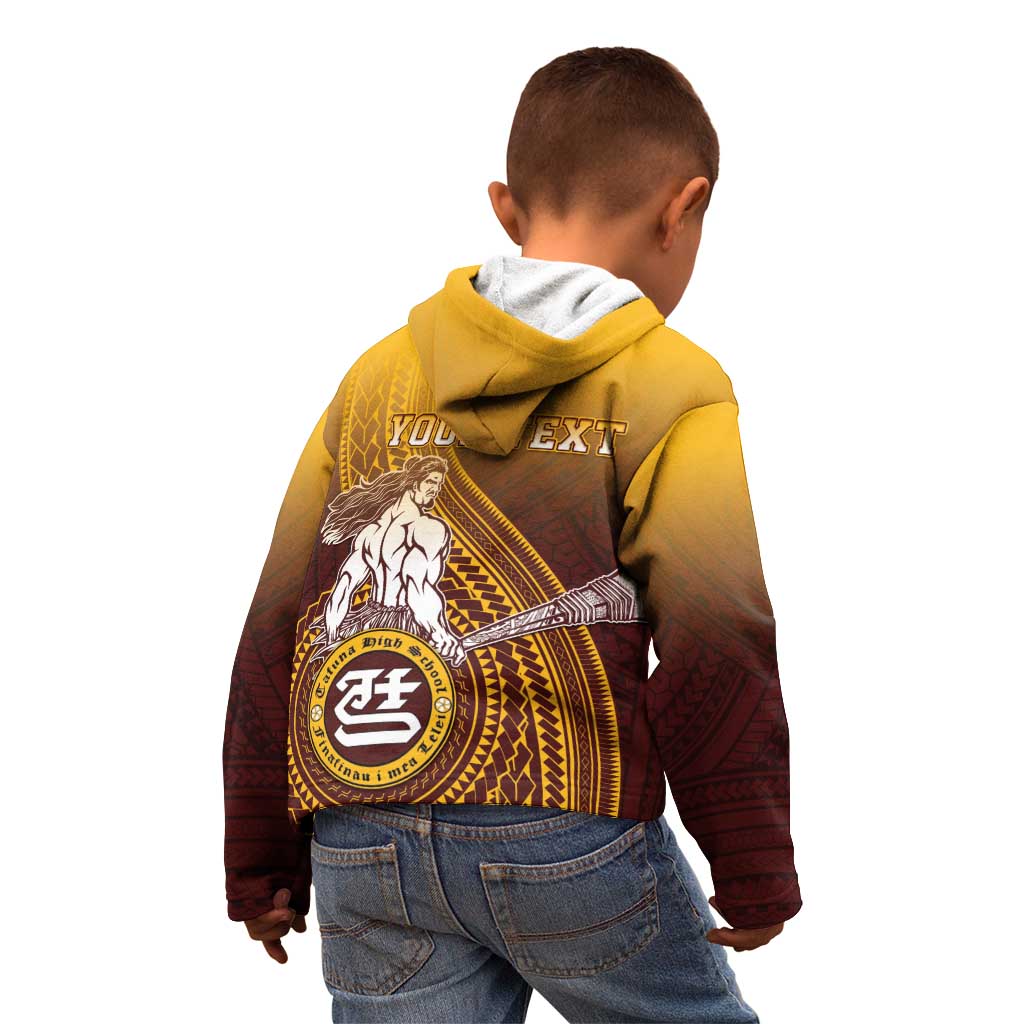 Personalized Tafuna High School Kid Hoodie Polynesian Warrior