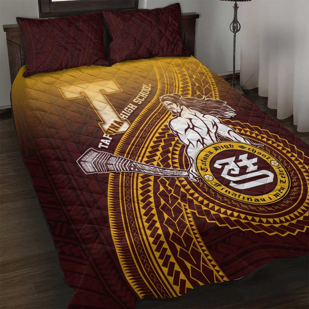 Tafuna High School Quilt Bed Set Polynesian Warrior