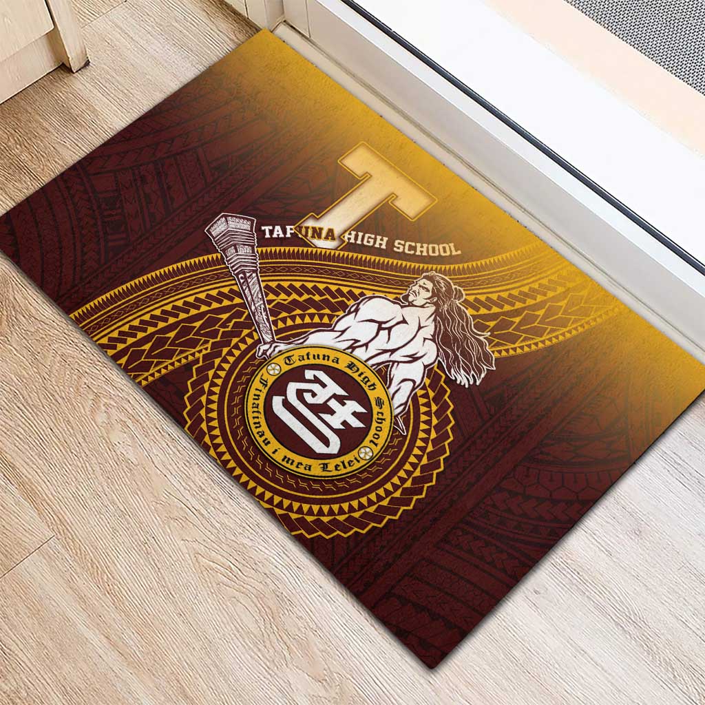 Tafuna High School Rubber Doormat Polynesian Warrior LT05 - Polynesian Pride