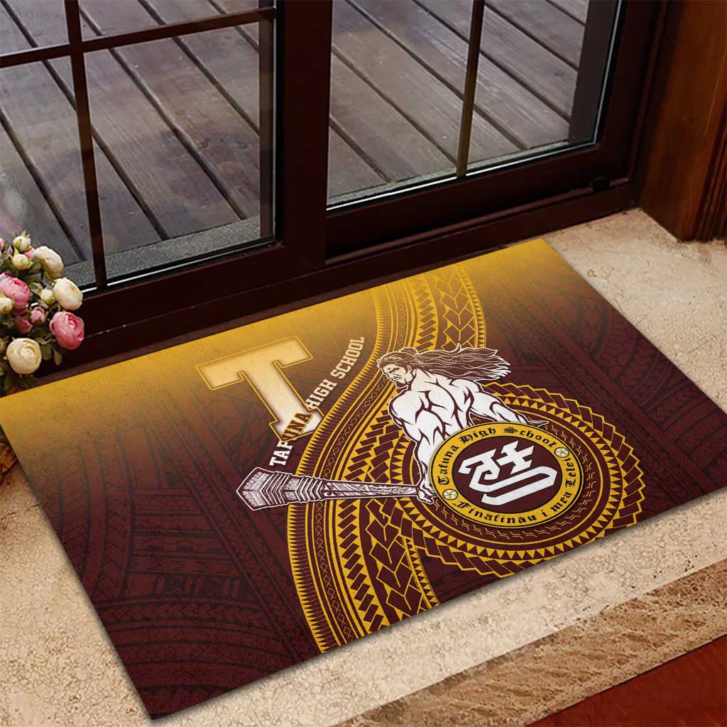 Tafuna High School Rubber Doormat Polynesian Warrior LT05 - Polynesian Pride