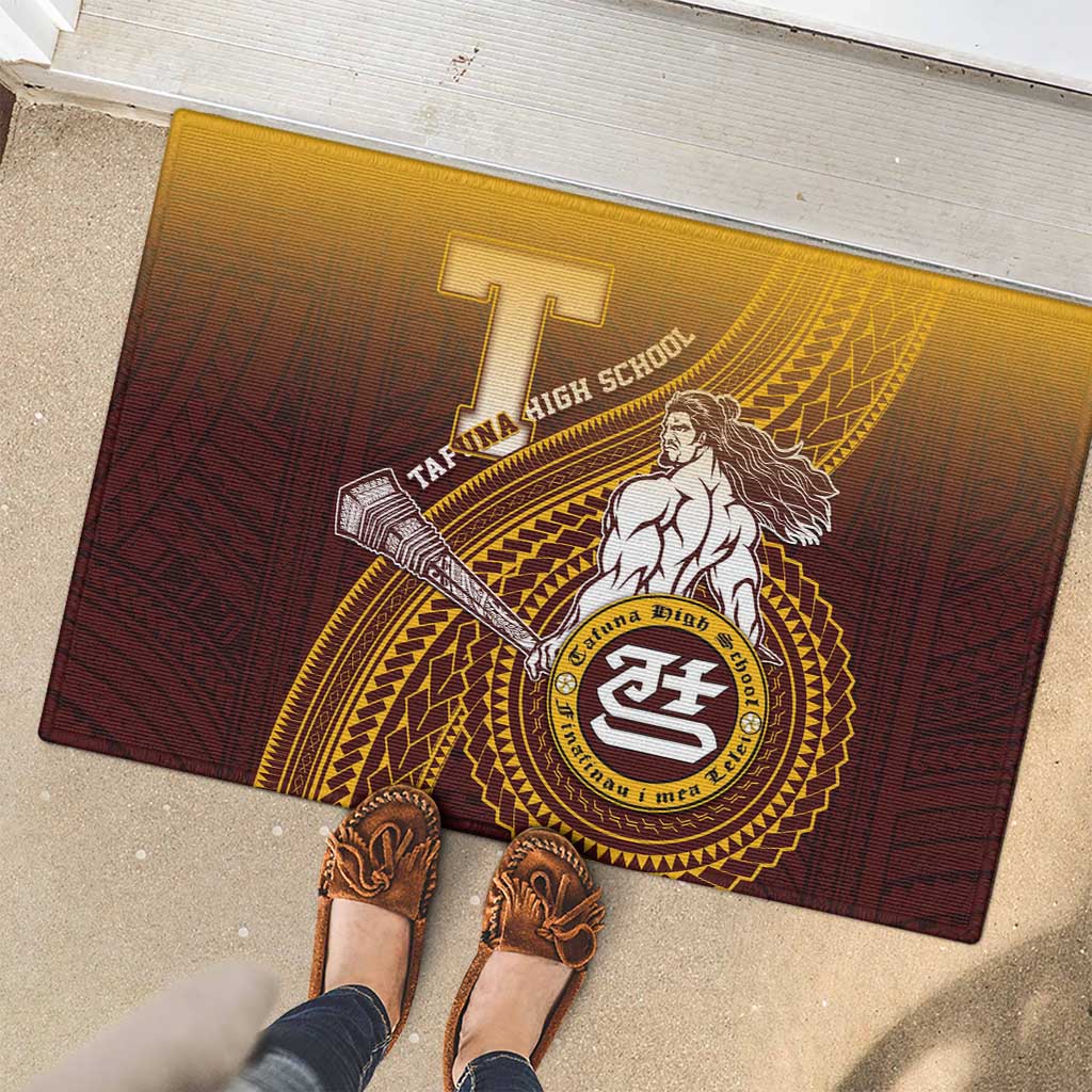 Tafuna High School Rubber Doormat Polynesian Warrior LT05 - Polynesian Pride