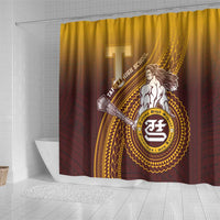 Tafuna High School Shower Curtain Polynesian Warrior
