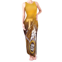 Personalized Tafuna High School Tank Maxi Dress Polynesian Warrior LT05 Women Maroon - Polynesian Pride