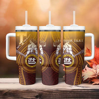 Personalized Tafuna High School Tumbler With Handle Polynesian Warrior