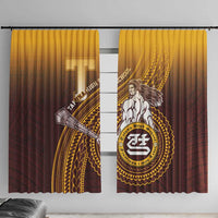 Tafuna High School Window Curtain Polynesian Warrior