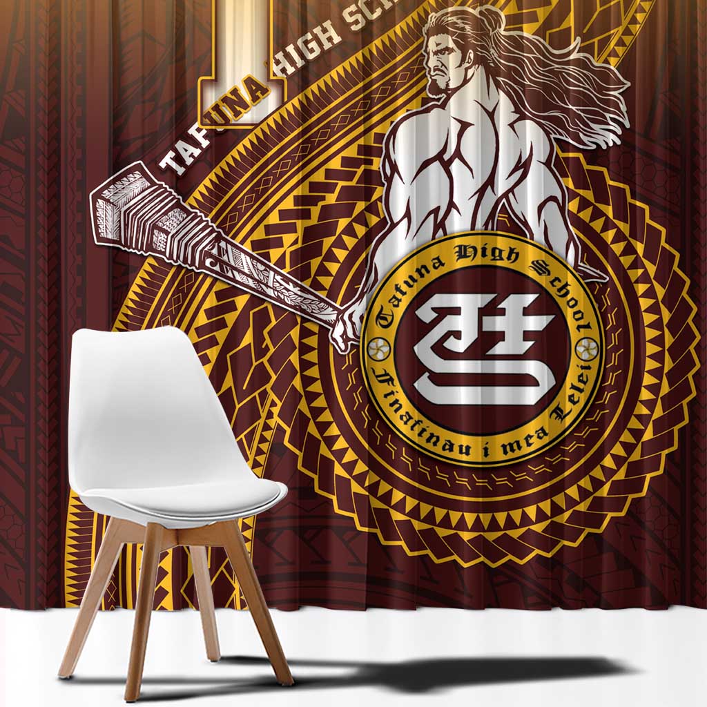 Tafuna High School Window Curtain Polynesian Warrior
