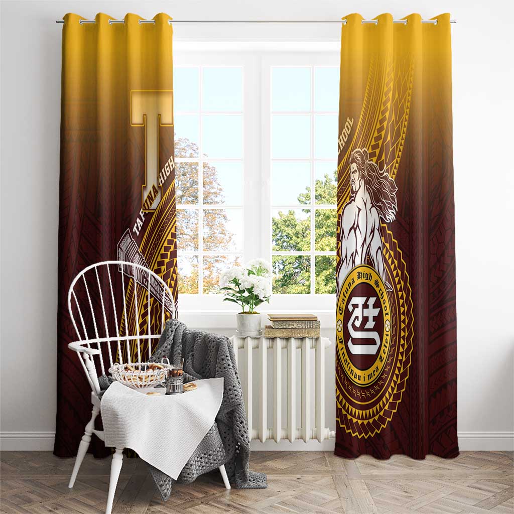 Tafuna High School Window Curtain Polynesian Warrior