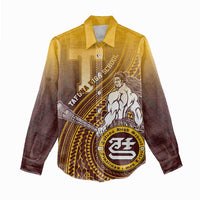 Personalized Tafuna High School Women Casual Shirt Polynesian Warrior