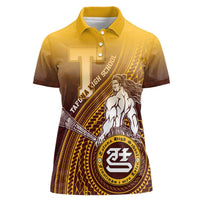 Personalized Tafuna High School Women Polo Shirt Polynesian Warrior