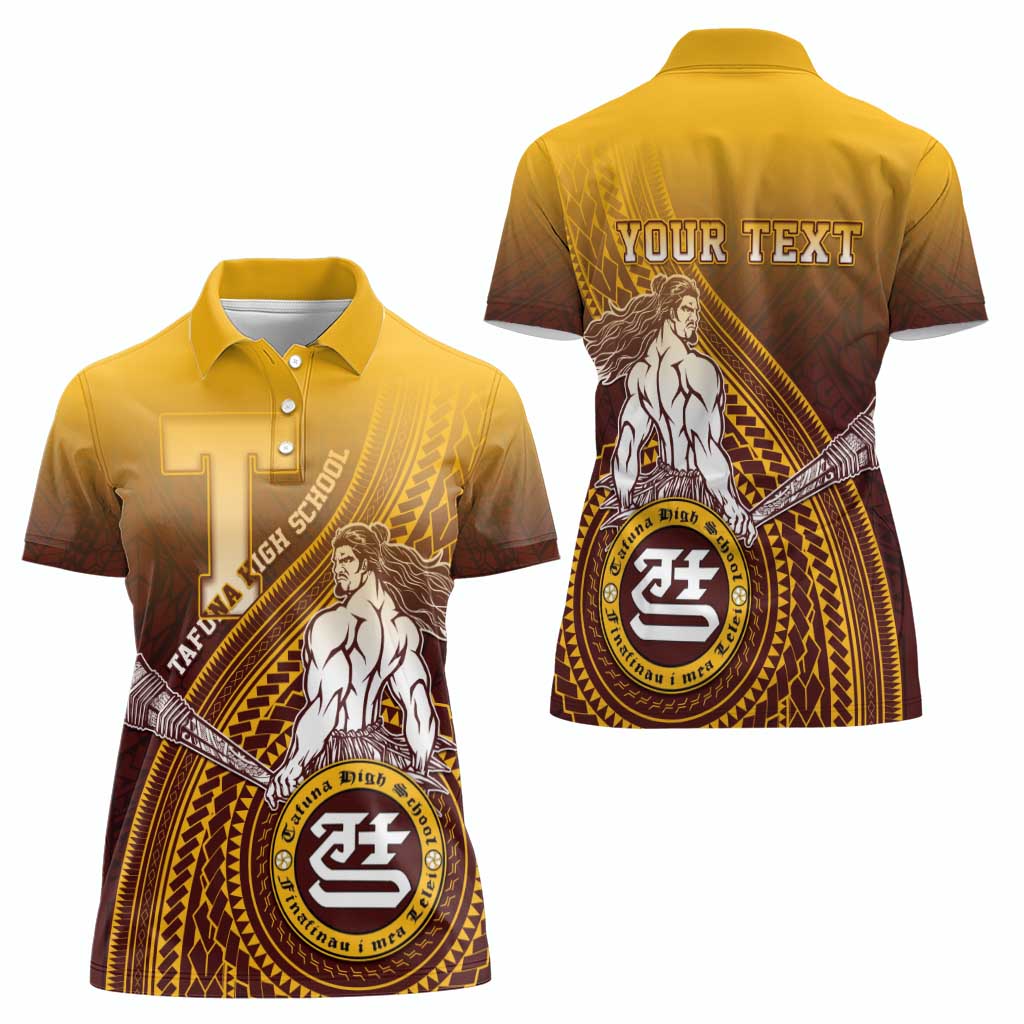 Personalized Tafuna High School Women Polo Shirt Polynesian Warrior