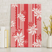 Hawaii Kakau Tribal Canvas Wall Art With Red Tiare