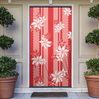 Hawaii Kakau Tribal Door Cover With Red Tiare