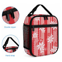 Hawaii Kakau Tribal Lunch Bag With Red Tiare LT05 - Polynesian Pride
