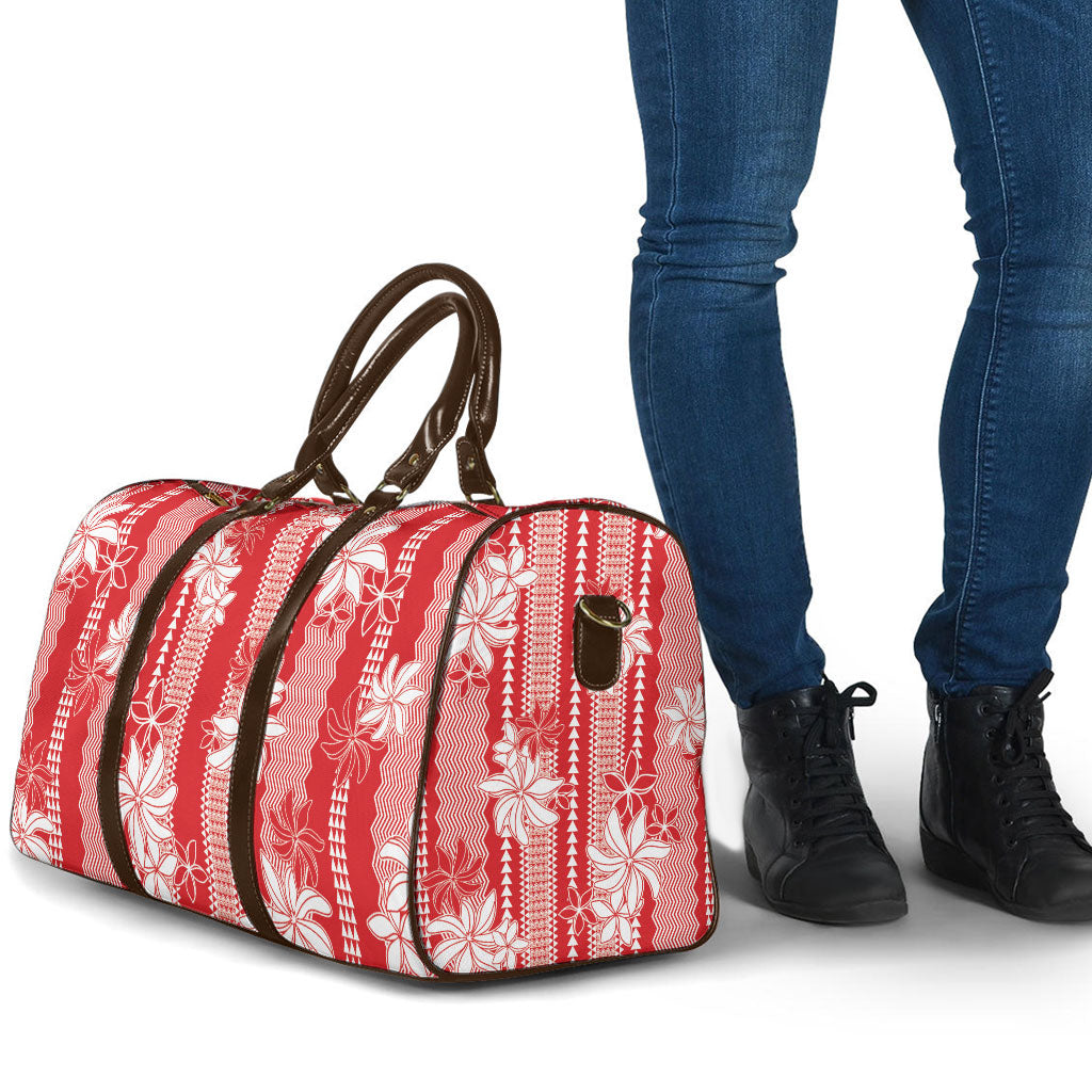 Hawaii Kakau Tribal Travel Bag With Red Tiare