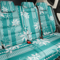 Hawaii Kakau Tribal Back Car Seat Cover With Teal Tiare LT05 - Polynesian Pride