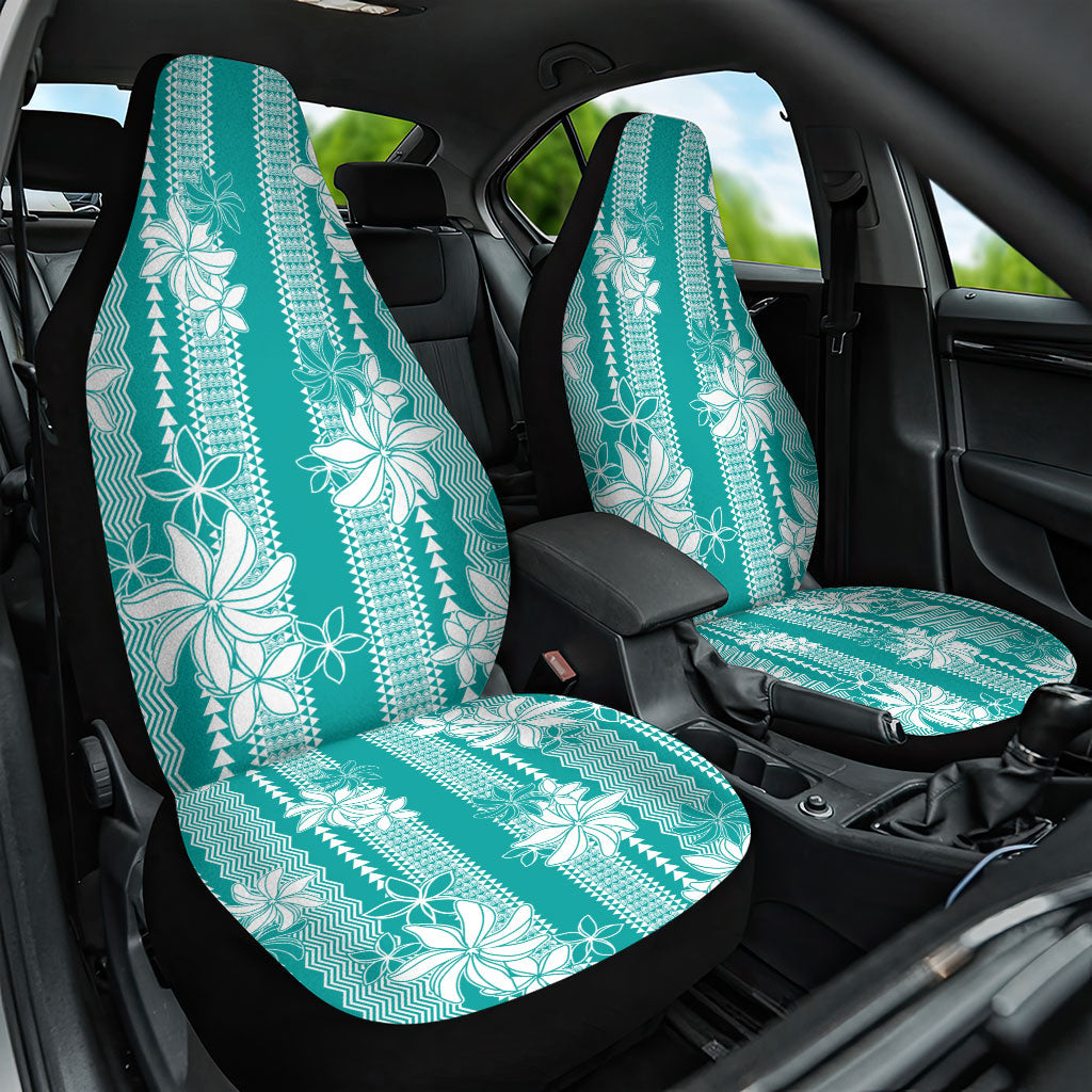 Hawaii Kakau Tribal Car Seat Cover With Teal Tiare LT05 One Size Teal - Polynesian Pride