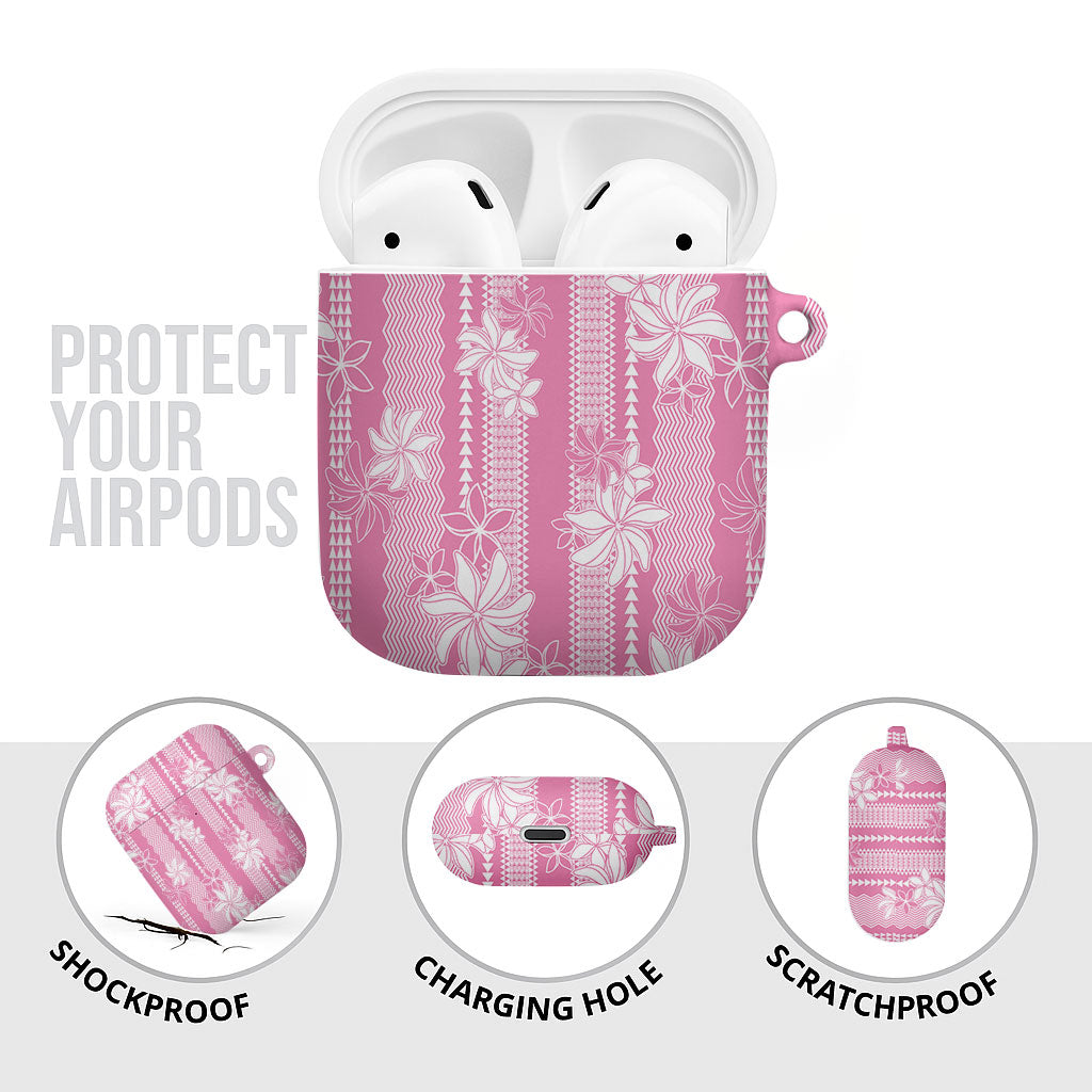 Hawaii Kakau Tribal AirPods Case With Pink Tiare LT05 - Polynesian Pride