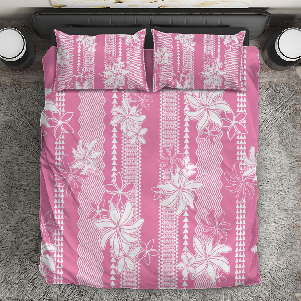 Hawaii Kakau Tribal Bedding Set With Pink Tiare LT05 Pink - Polynesian Pride