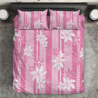 Hawaii Kakau Tribal Bedding Set With Pink Tiare LT05 Pink - Polynesian Pride
