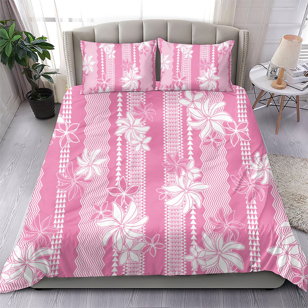 Hawaii Kakau Tribal Bedding Set With Pink Tiare LT05 - Polynesian Pride