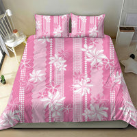 Hawaii Kakau Tribal Bedding Set With Pink Tiare LT05 - Polynesian Pride