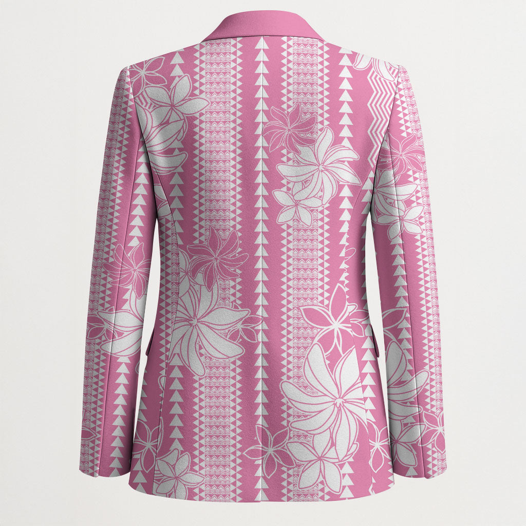 Hawaii Kakau Tribal Blazer With Pink Tiare LT05 - Polynesian Pride
