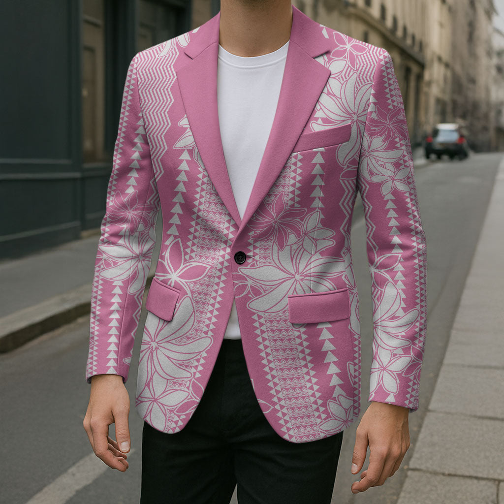 Hawaii Kakau Tribal Blazer With Pink Tiare LT05 - Polynesian Pride