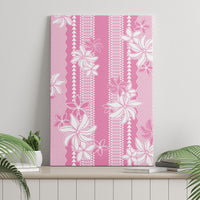 Hawaii Kakau Tribal Canvas Wall Art With Pink Tiare LT05 - Polynesian Pride