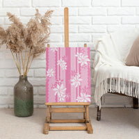Hawaii Kakau Tribal Canvas Wall Art With Pink Tiare LT05 - Polynesian Pride