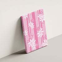 Hawaii Kakau Tribal Canvas Wall Art With Pink Tiare LT05 - Polynesian Pride