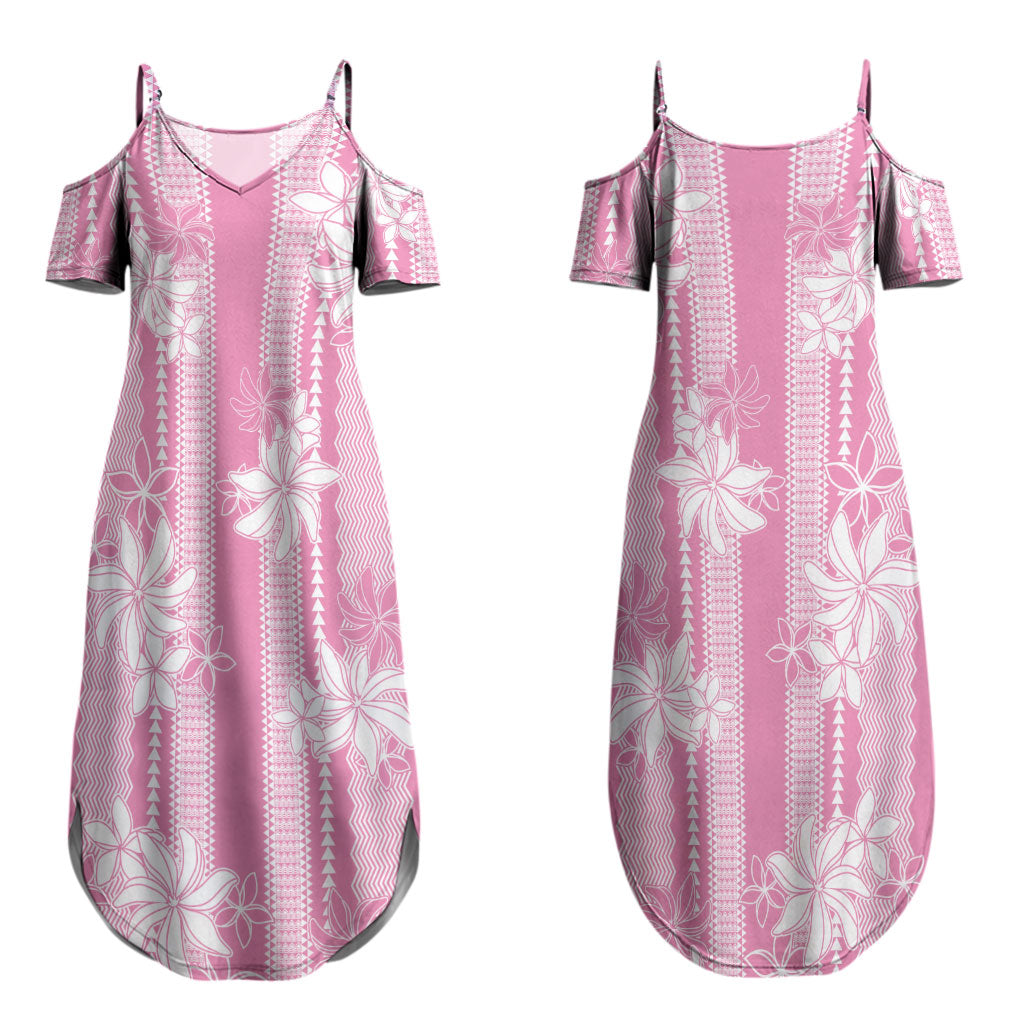 Hawaii Kakau Tribal Couples Matching Summer Maxi Dress and Hawaiian Shirt With Pink Tiare LT05