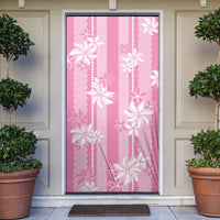 Hawaii Kakau Tribal Door Cover With Pink Tiare LT05 Pink - Polynesian Pride